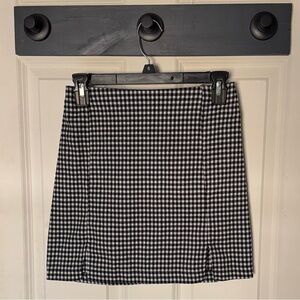 Eyeshadow Black and White Checkered Skirt